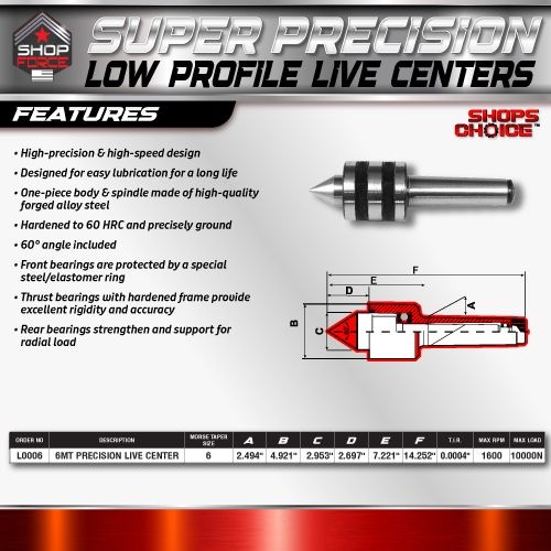 6MT SUPER PRECISION LOW PROFILE LIVE CENTER (0.0004) T.I.R. Shop'sChoice - Image 2