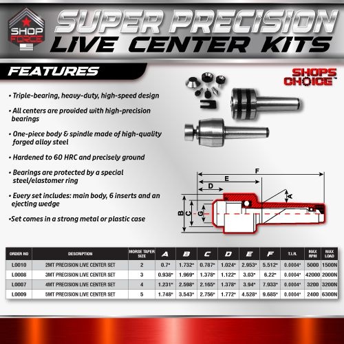 2MT SUPER PRECISION LIVE CENTER KITS  (0.0004) T.I.R. Shop'sChoice - Image 3