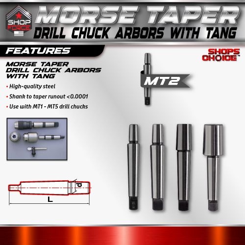 MT2 to JT3 Drill Chuck Arbor With Tang- Shop'sChoice - Image 2