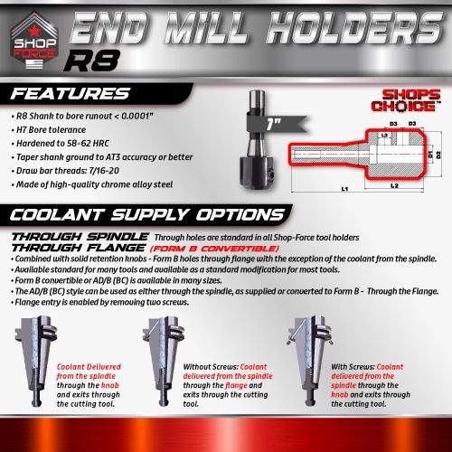 1 R8 END MILL HOLDER  Shop'sChoice - Image 2