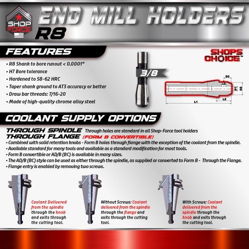 3/8 R8 END MILL HOLDER  Shop'sChoice - Image 2