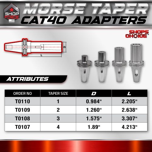 CAT40 MORSE TAPER 4 ADAPTOR  G2.5 X 30,000 RPM (0.0002 T.I.R.) Shop'sChoice - Image 4