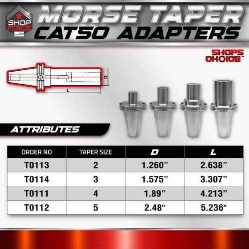 CAT50 MORSE TAPER 4 ADAPTOR  G2.5 X 30,000 RPM (0.0002 T.I.R.) Shop'sChoice - Image 4