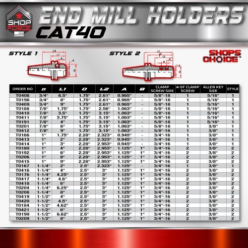 CAT40 END MILL HOLDER 5/16"X9"  G2.5 X 30,000 RPM (0.0002 T.I.R.) Shop'sChoice™ - Image 6