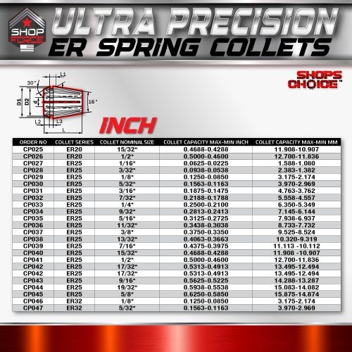 ER20 ULTRA Precision Spring Collet (0.0001" T.I.R.) Shop'sChoice™   1/8" - Image 4