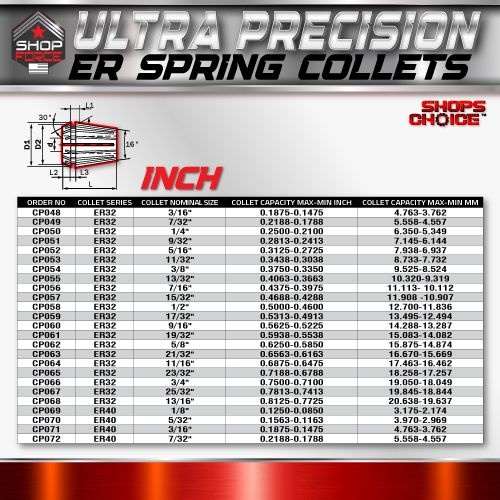 ER20 ULTRA Precision Spring Collet (0.0001" T.I.R.) Shop'sChoice™   1/8" - Image 5