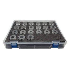 ER 40 High Precision Tapping Collets 21 Piece Set with Special Locking Design (0.0003"-0.0004" T.I.R.)