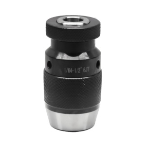 Standard Precision Keyless Drill Chuck, 1/64"-1/2" Capacity, JT6 Jacobs Taper, 4,000 RPM