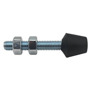 M8 X 2.48" Flat Tip Bonded Neoprene Cap Full Thread Zinc Plated SPINDLE ACCESSORY | 70160