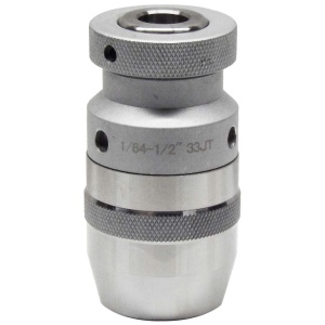 High Precision Coated Keyless Drill Chuck, 1/64"-1/2" Capacity, JT33 Jacobs Taper, 10,000 RPM